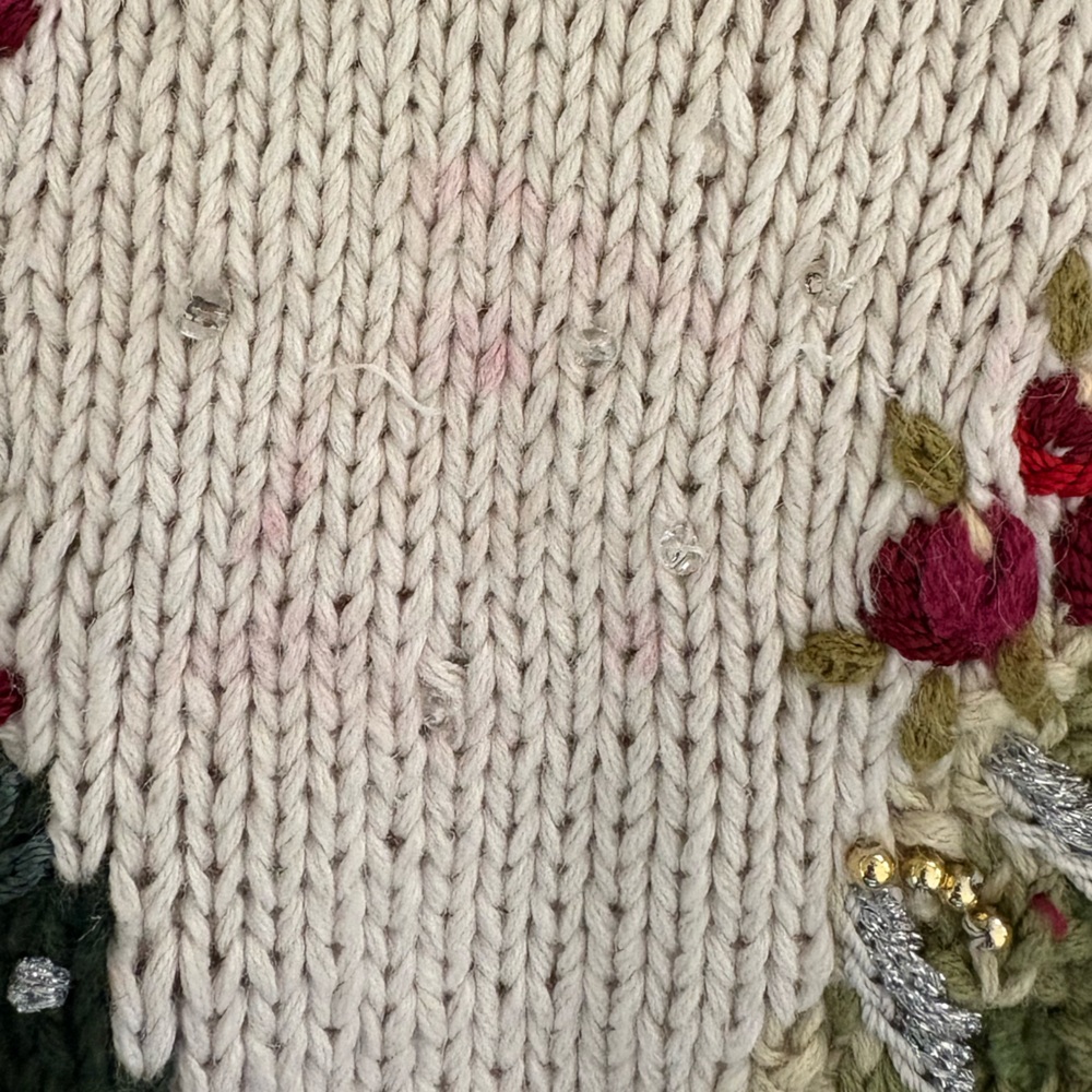 Tiara International | Vintage knit Christmas Cardigan. Size 26. Holiday floral - Picture 12 of 13